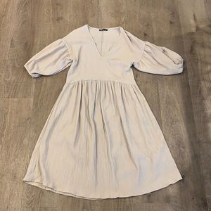 Zara textured dress cream